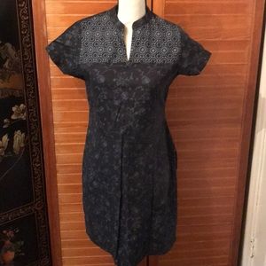 Melange black and grey cotton tunic